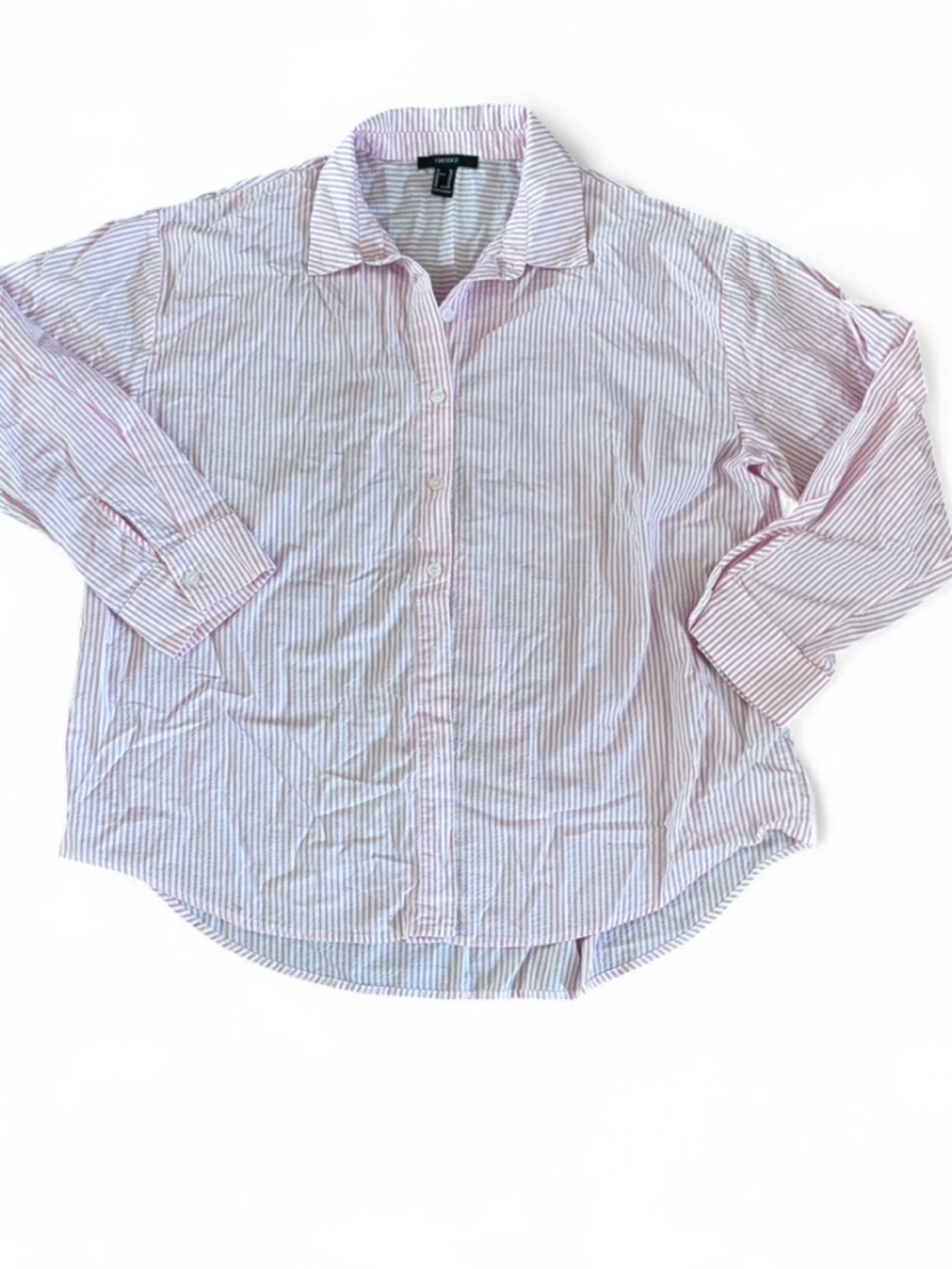Forever 21 pinstripes Button-Up Shirt in pink